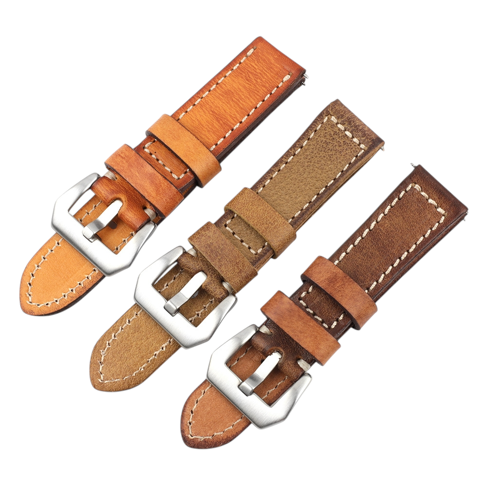 White Smoke Handmade Artisan Yellow Lychee Rub-Color Watch Strap for Rolex, Omega, Seiko, IWC, Tudor, Hamilton, Cartier, Panerai, Patek Philippe, Breitling - Aged Hand-Finished Heritage Series - 18mm 20mm 22mm 24mm 26mm - Aethelgard