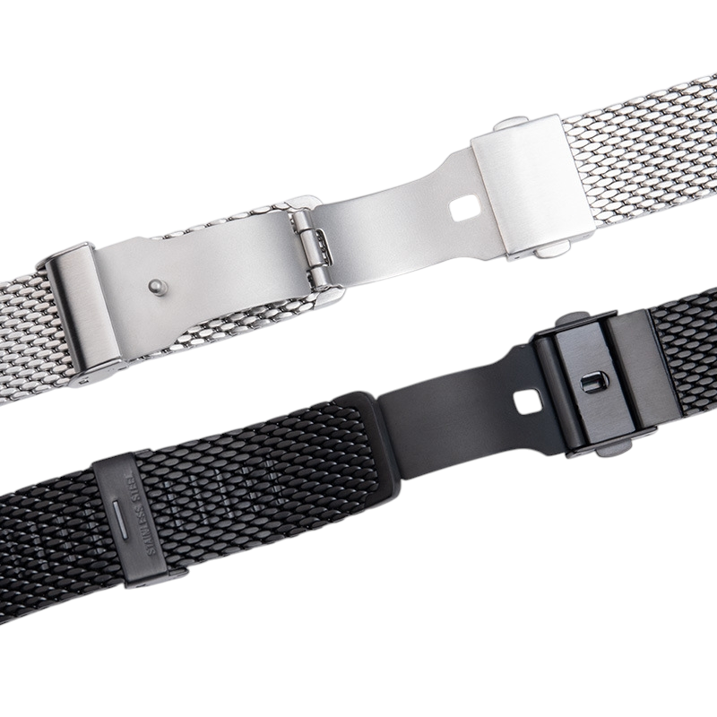 White Smoke Replacement Strap for Universal IWC - Omega - Breitling - Longines Milanese - Solid Link 316L Stainless Steel Mesh - Aethelgard Atelier