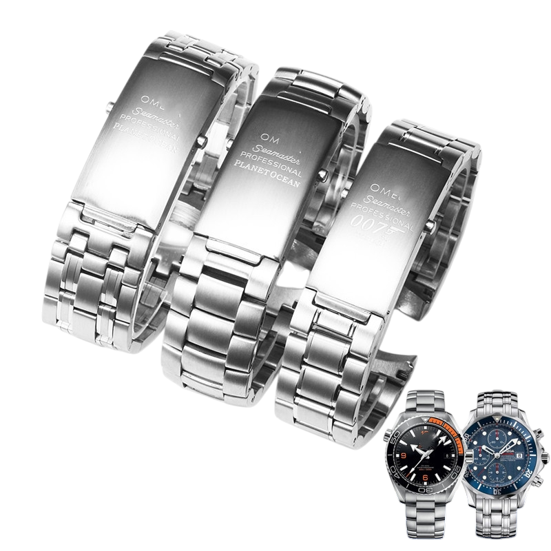 White Smoke Replacement Strap for Omega Seamaster 300 - Planet Ocean 600m Series - Solid 316L Surgical Grade Stainless Steel - Aethelgard Atelier