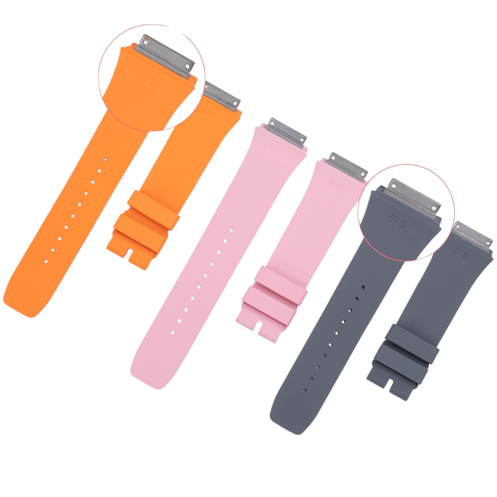 White Smoke Replacement Strap for Richard Mille RM007 - RM07-02 Series Women - Pharmaceutical-Grade FKM Rubber - Aethelgard Atelier