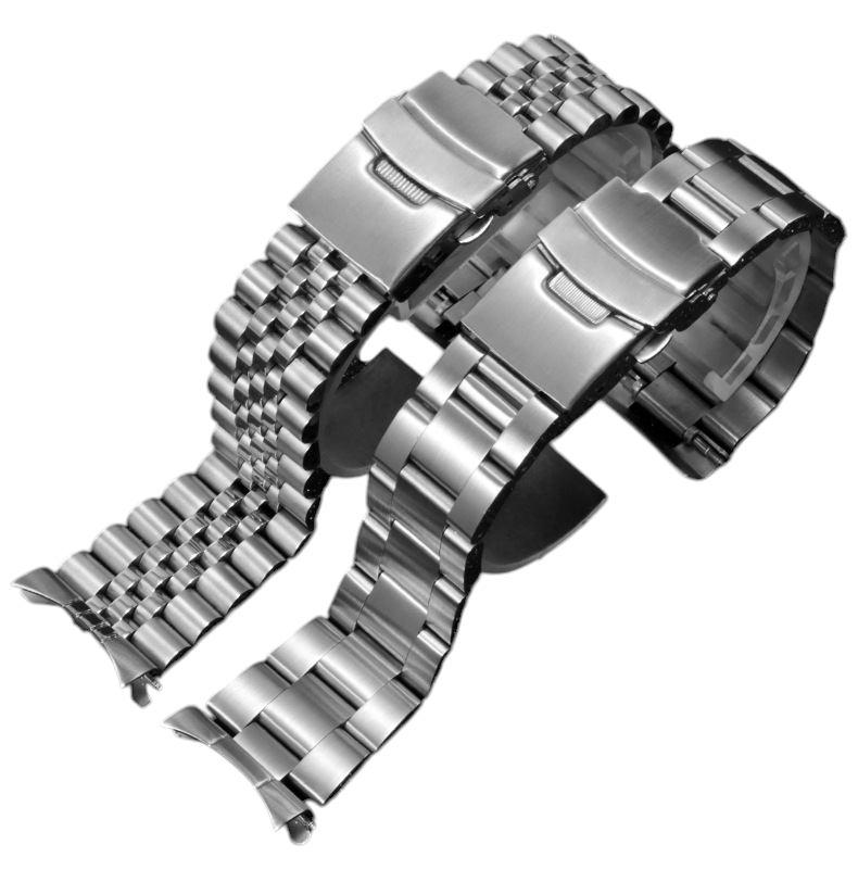 White Smoke Replacement Strap for Seiko 5-Sports - Turtle - Mini-Tuna Diver Series - Heavyweight Solid Link Stainless Steel - Aethelgard