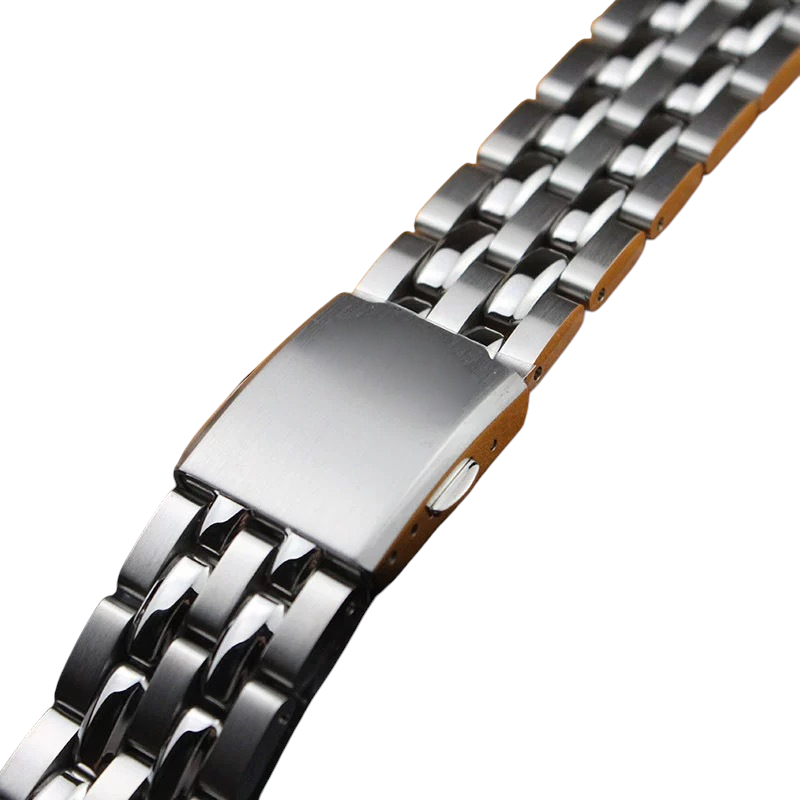 White Smoke Replacement Strap for Titoni Cosmo 787 Series Gold Edition - IPG Vacuum Gold Plated Solid Steel - Aethelgard