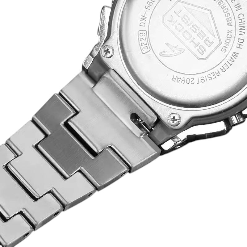 Replacement Strap for Casio G-SHOCK GM-5600 DW5600-5610 Series - Solid Link Stainless Steel Mod Kit - Aethelgard Atelier