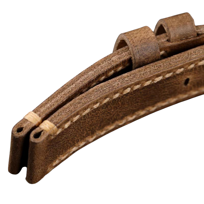 White Smoke Handmade PAM-Specialist Heavy Grain Cowhide Watch Strap for Rolex, Omega, Panerai, IWC, Tudor, Seiko, Hamilton, Patek Philippe, Breitling, Citizen - Titan Tank-Style Series - 18mm 20mm 22mm 24mm - Aethelgard