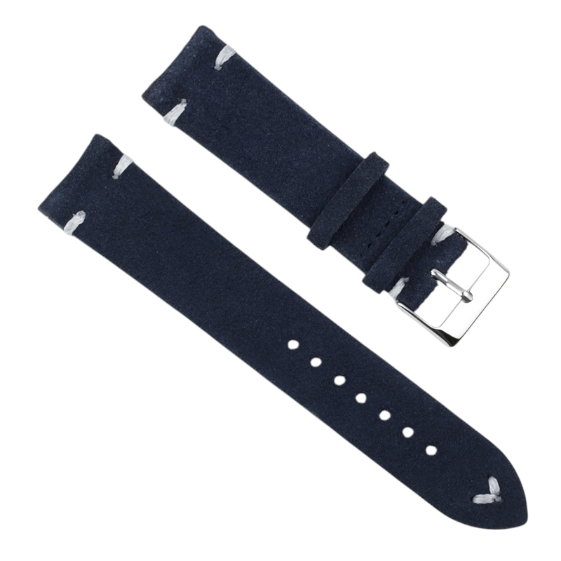 White Smoke Handmade Hand-Stitched Double-Layer Suede Watch Strap for Rolex, Omega, Seiko, IWC, Tudor, Hamilton, Cartier, Panerai, Patek Philippe, Breitling - Vintage Quick-Release Series - 18mm 20mm 22mm 24mm 26mm - Aethelgard