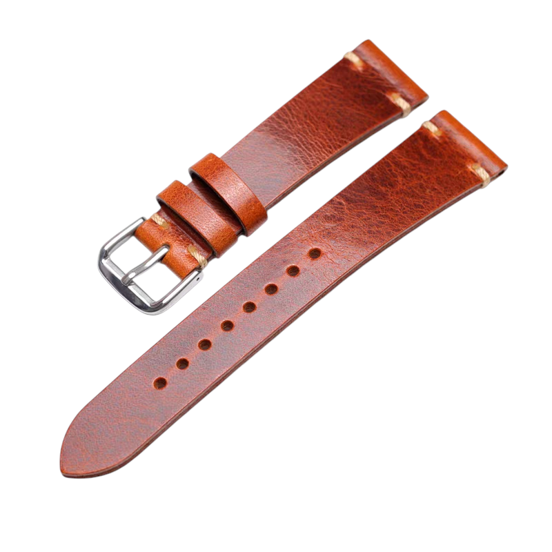 Handmade Horween Ultra-Thin Heritage Leather Watch Strap for Grand Seiko, Rolex, Patek Philippe - Vintage Grand Seiko Edition - 18mm 20mm 22mm 24mm - Aethelgard