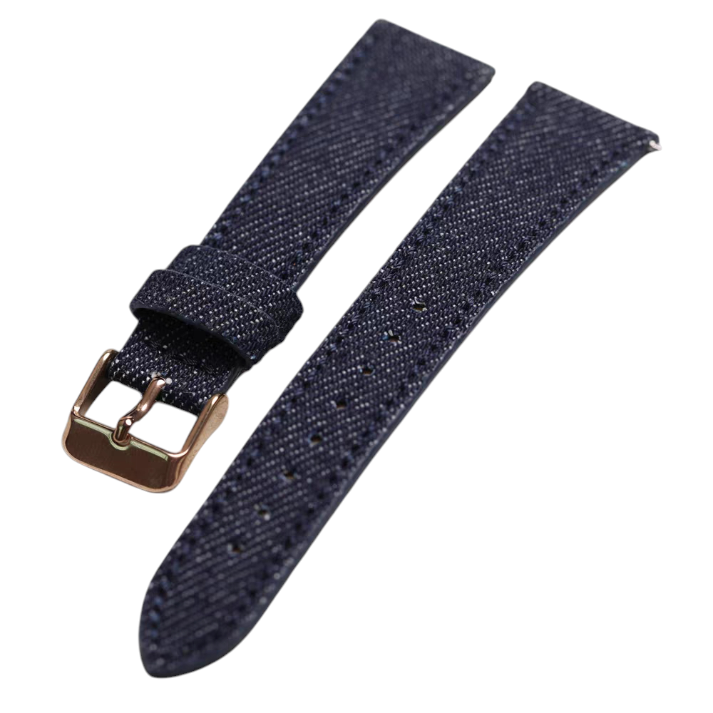 White Smoke Handmade Okayama Ultra-Thin Waterproof Denim Watch Strap for Rolex, Omega, Panerai, IWC, Tudor, Seiko, Hamilton, Patek Philippe, Breitling, Citizen - Aviation Grade Textile Series - 18mm 20mm 22mm 24mm - Aethelgard