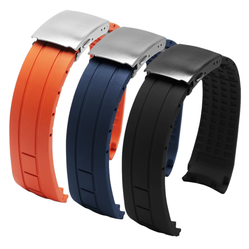 White Smoke Replacement Strap for Citizen - Mido Skyhawk - Multifort M005 - Arc-Interface Vulcanized Rubber - Aethelgard