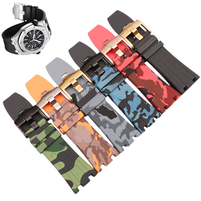 White Smoke Replacement Strap for Audemars Piguet Royal Oak Offshore 15703 - High-Impact Vulcanized Silicone - Aethelgard Atelier