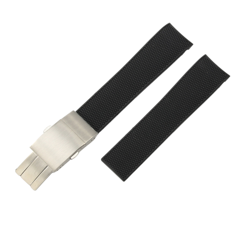 White Smoke Replacement Strap for Longines HydroConquest L3.781-742-VHP 19mm-21mm - Curved-End Performance Silicone Rubber - Aethelgard Atelier