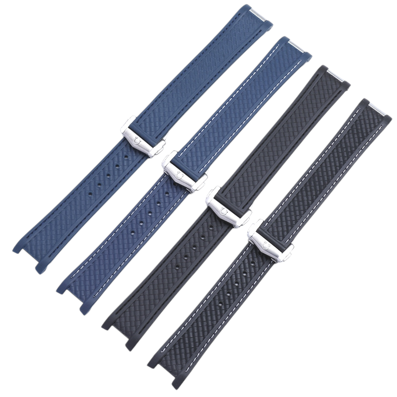 White Smoke Replacement Strap for Omega Seamaster Aqua Terra 150 - 300 AT8500 - High-Grade Anti-Static Silicone - Aethelgard
