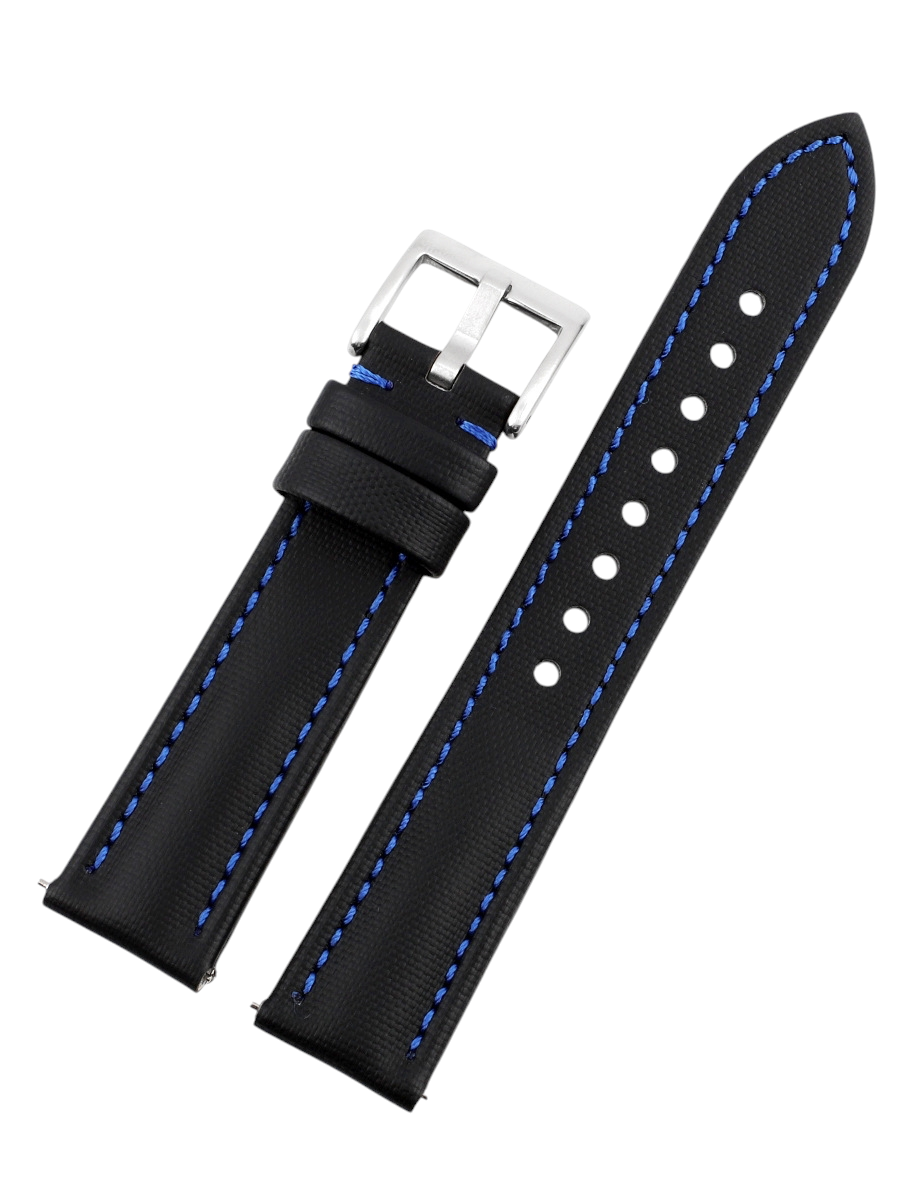 White Smoke Handmade Oxford Textile & Leather Hybrid Strap for Rolex, Omega, Seiko, IWC, Tudor, Hamilton, Cartier, Panerai, Breitling, Patek Philippe - MoonSwatch - Blancpain Tactical Style - 18mm 20mm 22mm 24mm - Aethelgard