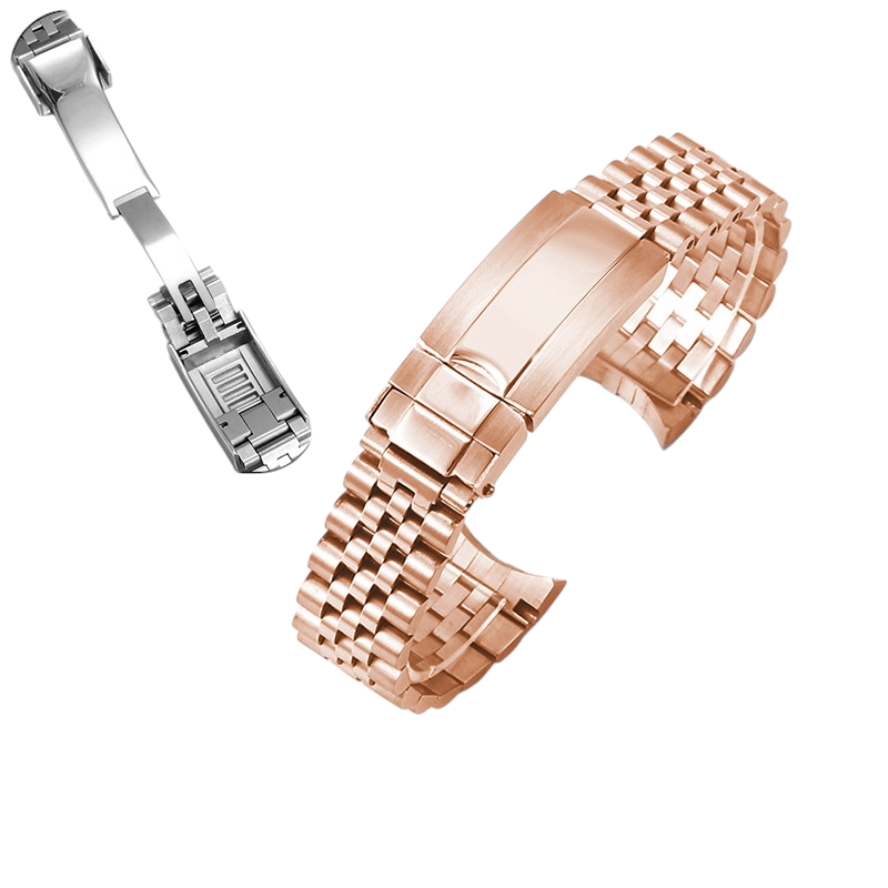 White Smoke Replacement Strap for Rolex Datejust - GMT-Master II Jubilee Series - Solid 316L Jubilee-Style Stainless Steel - Aethelgard Atelier