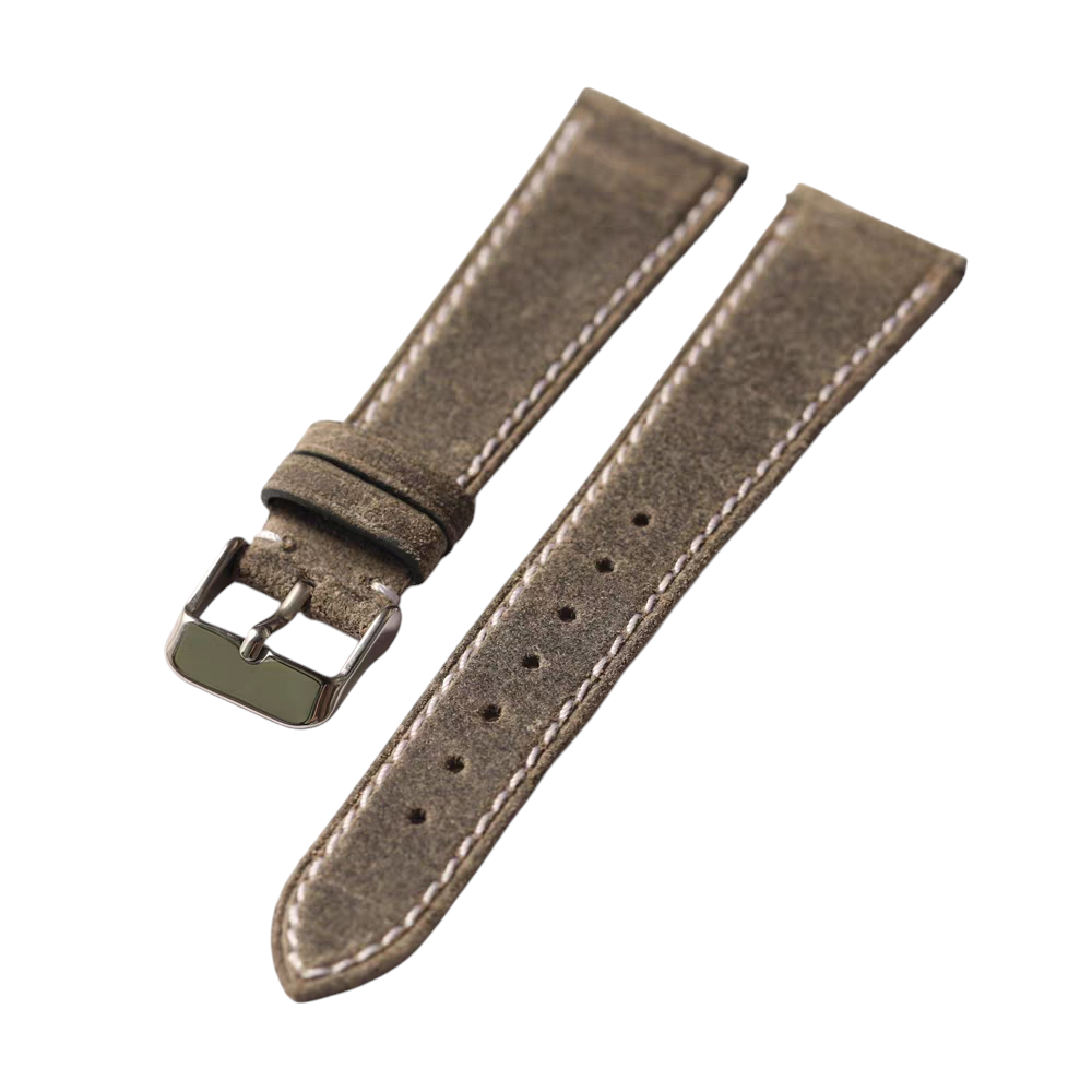 Handmade British Charles F. Stead Roughout Watch Strap for IWC, Panerai, Tudor, Seiko - Aged Suede Heritage Series - 18mm 20mm 22mm 24mm - Aethelgard