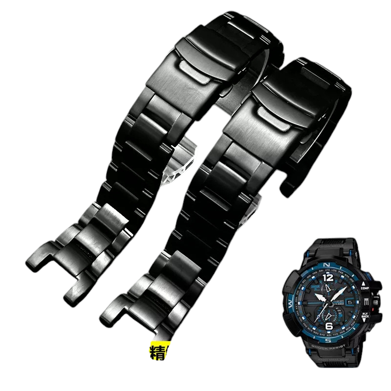 White Smoke Replacement Strap for Casio G-SHOCK Gravitymaster GA-1000-1100 GW-A1000-A1100 | Impact-Resistant Solid PVD Stainless Steel | Aethelgard Atelier