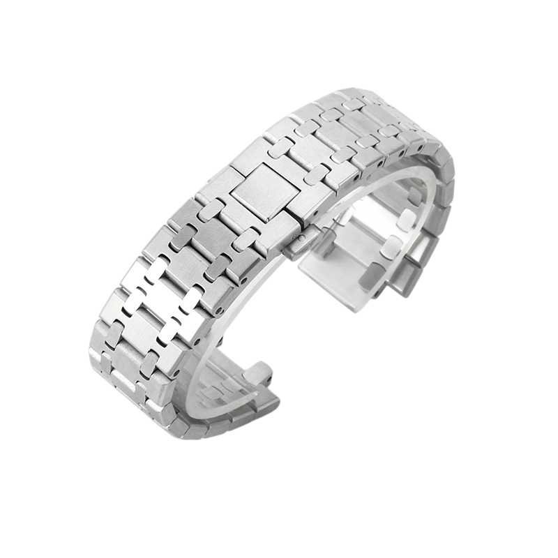 White Smoke Replacement Steel Strap for Audemars Piguet Royal Oak 41MM 15400-15500 Polished - Mirror-Finished 316L Solid Steel - Aethelgard Atelier