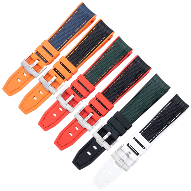 White Smoke Replacement Strap for Rolex-Omega Submariner - Daytona - Planet Ocean - AT150 - Premium Soft-Touch Performance Rubber - Aethelgard Atelier