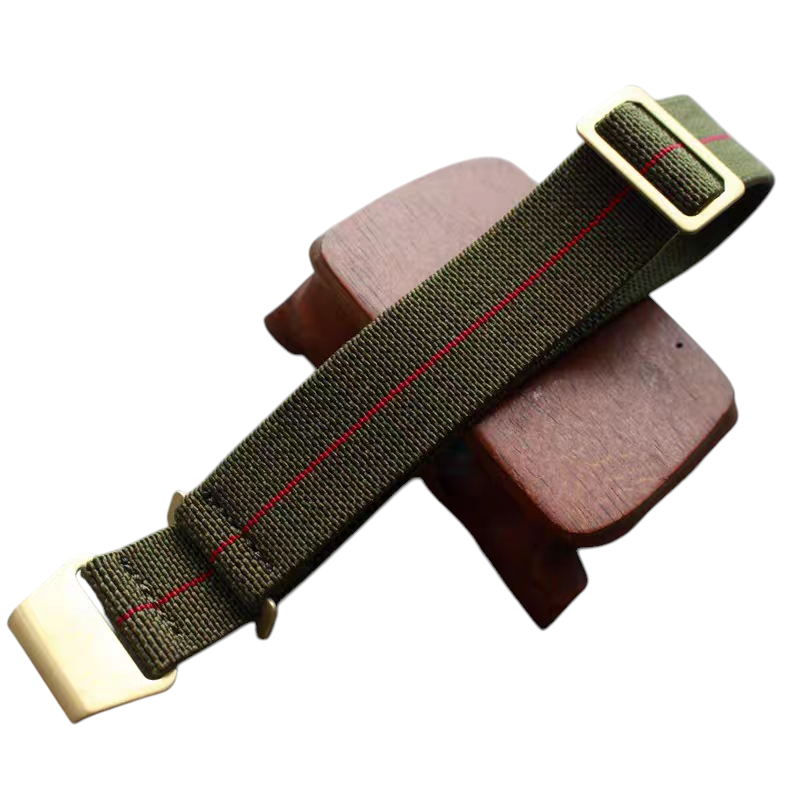 Handmade French MN Parachute Elastic Nylon Watch Strap for Tudor, Rolex, Seiko, Marine Nationale - 60s Heritage Series - 18mm 20mm 22mm 24mm - Aethelgard