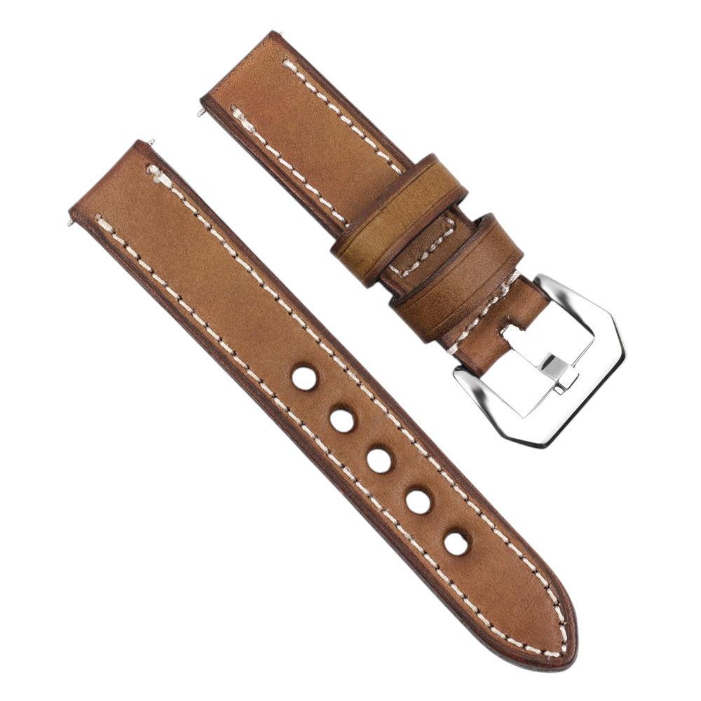 White Smoke Handmade Bespoke Panerai-Style Rub-Color Watch Strap for Rolex, Omega, Seiko, IWC, Tudor, Hamilton, Cartier, Panerai, Patek Philippe, Breitling - Heavy-Duty Diver Artisan Edition - 18mm 20mm 22mm 24mm 26mm - Aethelgard
