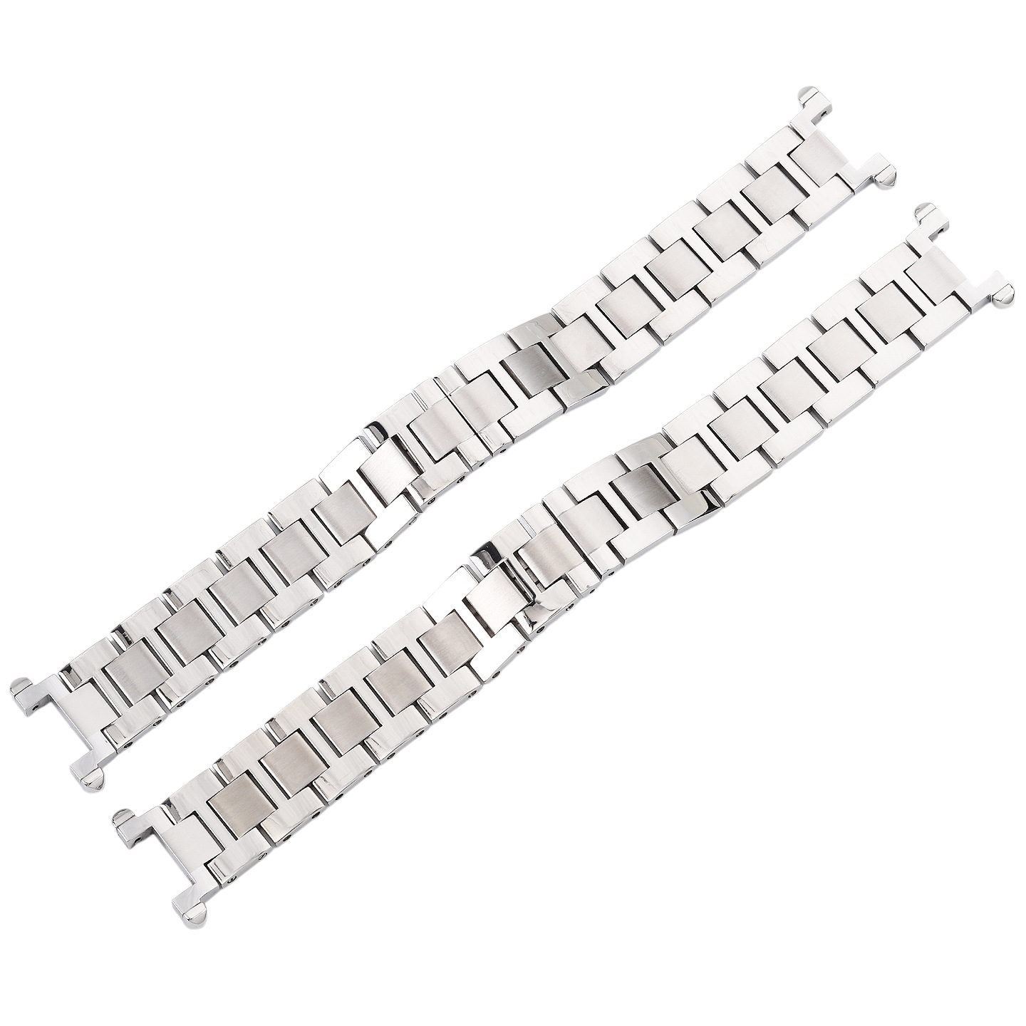 White Smoke Replacement Strap for Cartier Pasha de Cartier Series Quick-Release - Notched Interface Solid Stainless Steel - Aethelgard Atelier