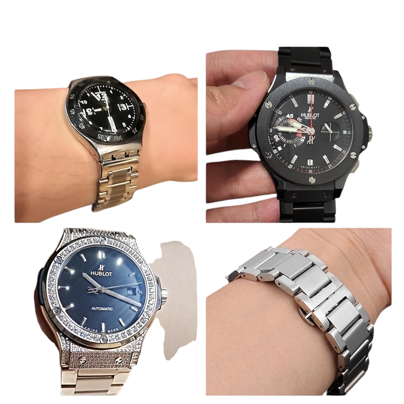 White Smoke Replacement Strap for Hublot Classic Fusion - Big Bang 19mm Series - High-Density Notched Stainless Steel - Aethelgard Atelier