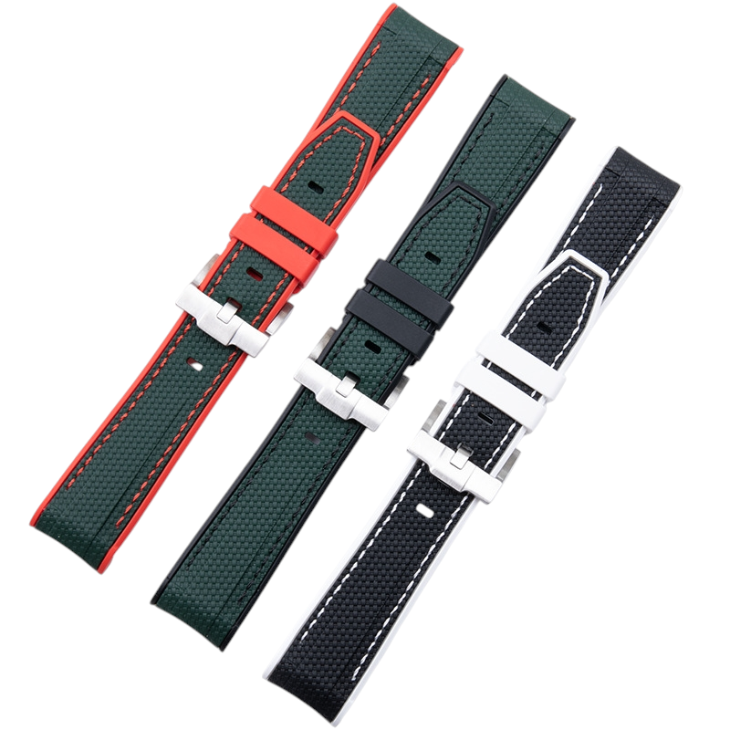 White Smoke Replacement Strap for Rolex-Omega Submariner - Daytona - Planet Ocean - AT150 - Premium Soft-Touch Performance Rubber - Aethelgard Atelier
