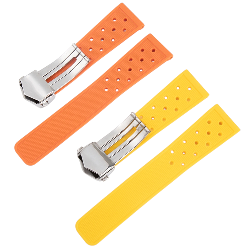 White Smoke Replacement Strap for TAG Heuer Carrera - Aquaracer - F1 Sports - Breathable Perforated Sport Rubber - Aethelgard Atelier