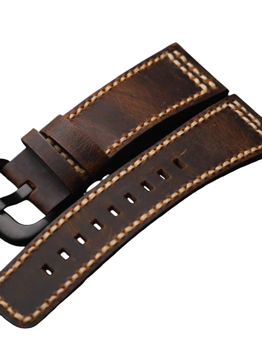 White Smoke Handmade Deep Brown SevenFriday Heritage Watch Strap for SevenFriday, Panerai, IWC, Seiko - Handmade Artisan Series - 18mm 20mm 22mm 24mm - Aethelgard
