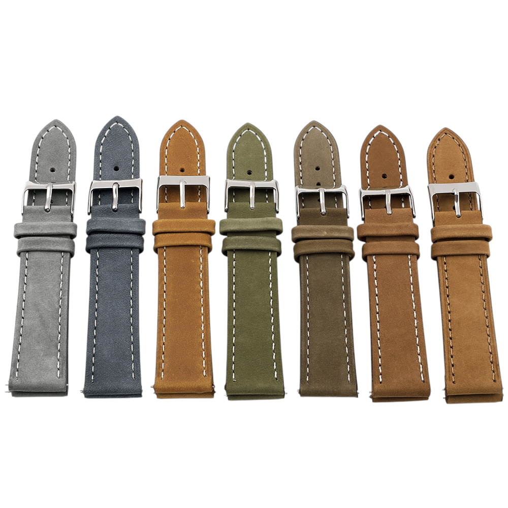 White Smoke Handmade Nubuck Silk-Matte Suede Strap for Rolex, Omega, Seiko, IWC, Tudor, Hamilton, Cartier, Panerai, Breitling, Patek Philippe - Executive Urban Minimalist Edition - 18mm 20mm 22mm 24mm - Aethelgard