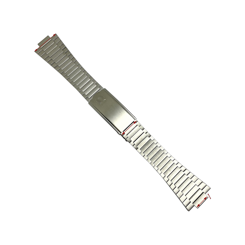 White Smoke Replacement Strap for Omega Vintage Retro TV Case Series - High-Density Brushed 316L Stainless Steel - Aethelgard Atelier