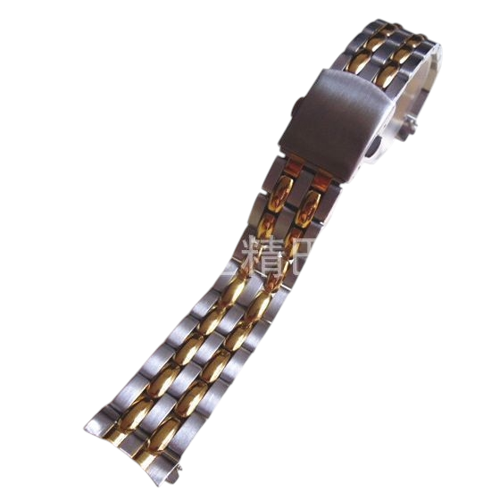 White Smoke Replacement Strap for Titoni Cosmo 787 Series Gold Edition - IPG Vacuum Gold Plated Solid Steel - Aethelgard
