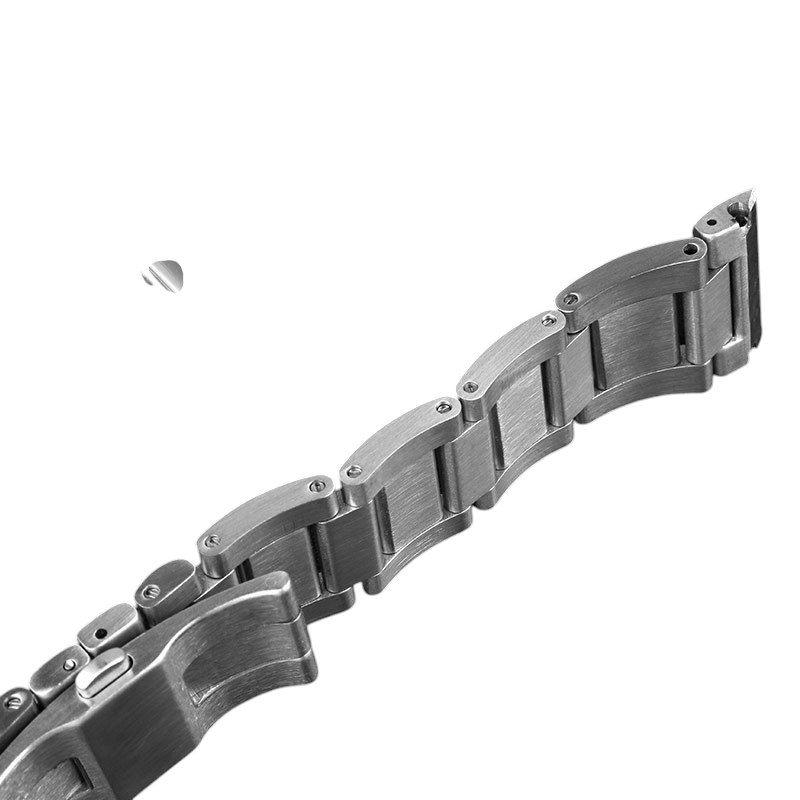 White Smoke Replacement Strap for Cartier Calibre de Cartier W7100037-W7100041 - Integrated Arc-Mouth 316L Stainless Steel - Aethelgard Atelier