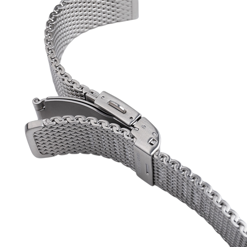 White Smoke Replacement Strap for Universal IWC - Omega - Breitling - Longines Milanese - Solid Link 316L Stainless Steel Mesh - Aethelgard Atelier