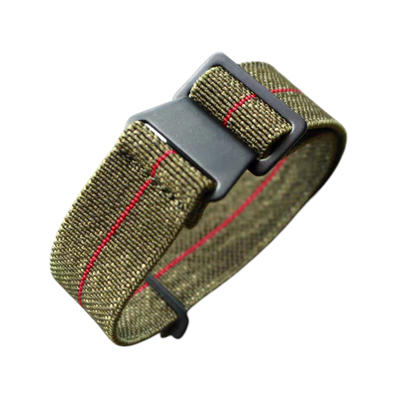 Handmade French MN Parachute Elastic Nylon Watch Strap for Tudor, Rolex, Seiko, Marine Nationale - 60s Heritage Series - 18mm 20mm 22mm 24mm - Aethelgard