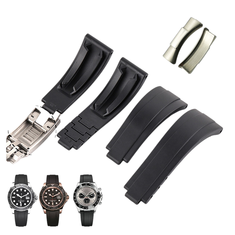White Smoke Replacement Strap for Rolex Submariner - Daytona - Yacht-Master Steel-End-Link Edition - End-Link Reinforced FKM Rubber - Aethelgard