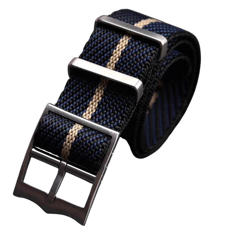 Handmade British Marine-Nationale Canvas Watch Strap for Tudor Black Bay, IWC, Omega - MN Parachute Series - 18mm 20mm 22mm 24mm - Aethelgard