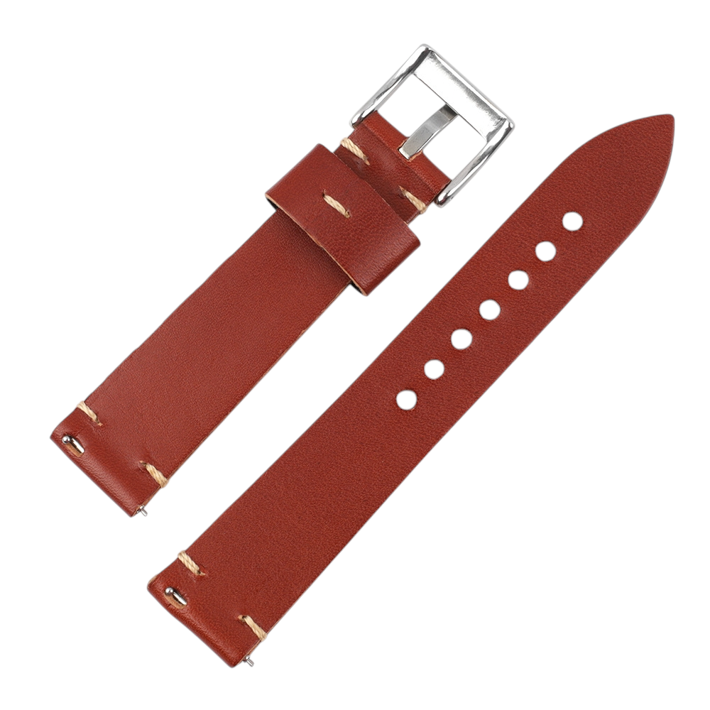 White Smoke Handmade Hand-crafted Vintage Smooth Cowhide Watch Strap for Rolex, Omega, Panerai, IWC, Tudor, Seiko, Hamilton, Patek Philippe, Breitling, Citizen - Quick-Release Switch-Pin Edition - 18mm 20mm 22mm 24mm - Aethelgard