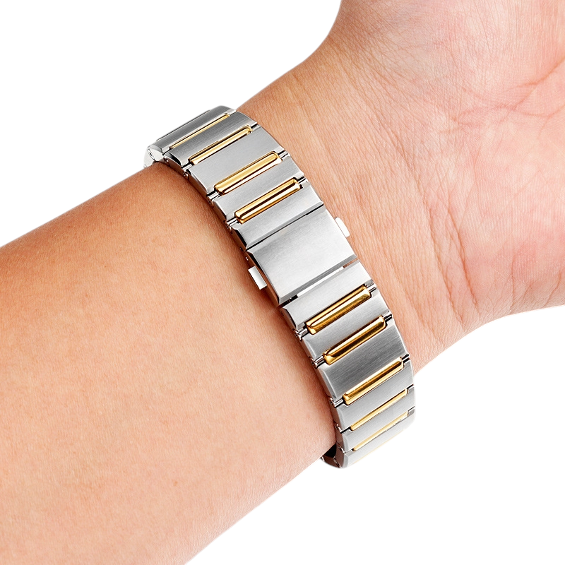 White Smoke Replacement Strap for Omega Constellation 131.25.39.20.52.001 - Reinforced Solid Link Stainless Steel - Aethelgard Atelier