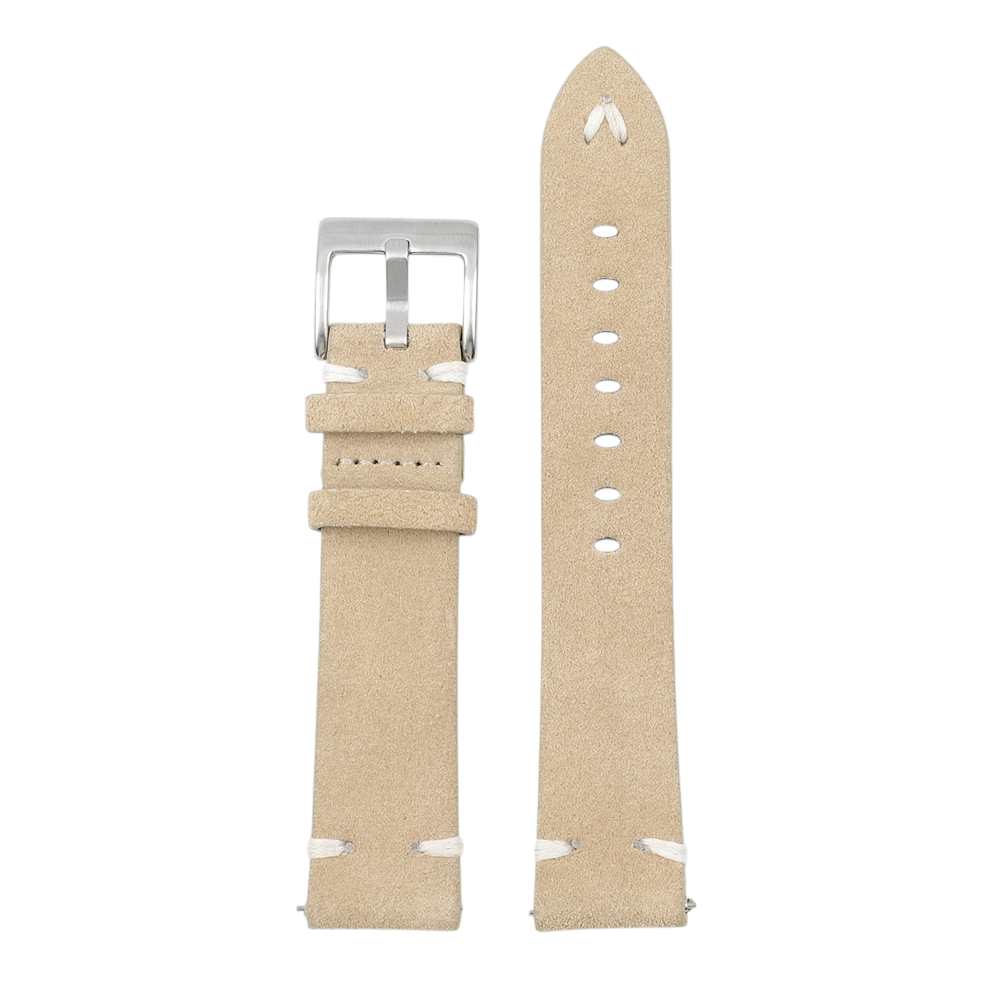 White Smoke Handmade Retro Nappa Flip Suede Strap for Rolex, Omega, Seiko, IWC, Tudor, Hamilton, Cartier, Panerai, Breitling, Patek Philippe - Vintage Revival Hand-Finished Series - 18mm 20mm 22mm 24mm - Aethelgard