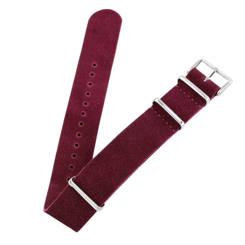 White Smoke Handmade Rugged Field Suede Strap for Rolex, Omega, Seiko, IWC, Tudor, Hamilton, Cartier, Panerai, Breitling, Patek Philippe - Military-Spec Single-Pass Long Band - 18mm 20mm 22mm 24mm - Aethelgard