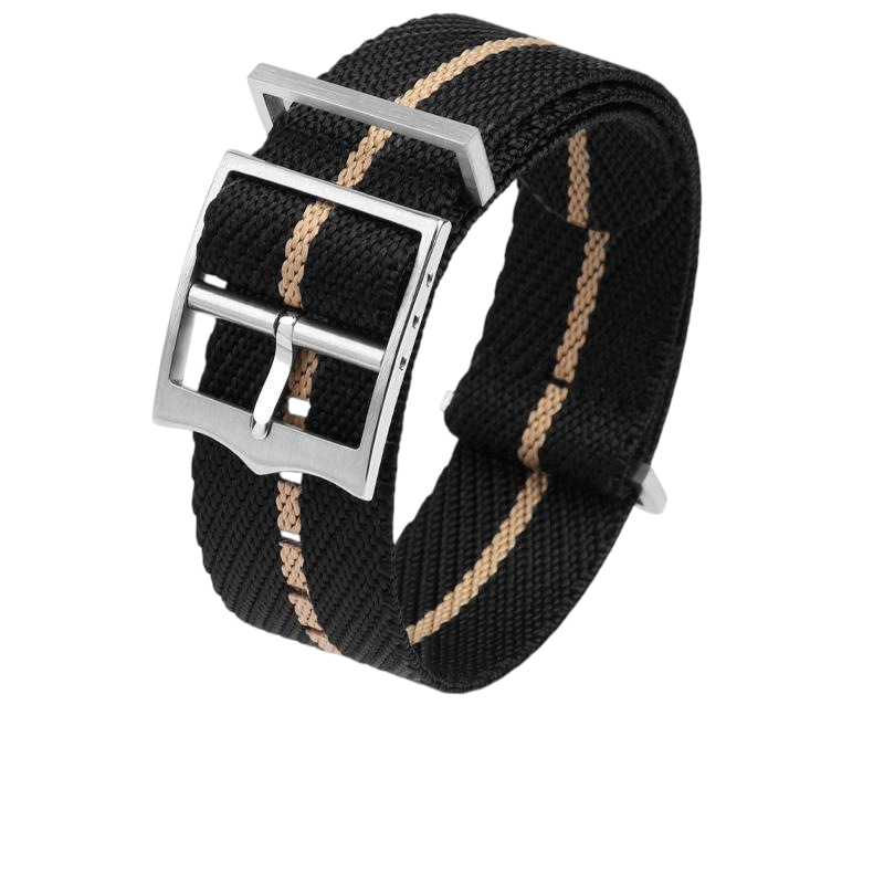 Black Replacement Strap for Tudor Black Bay 79733N - 79230 - Pelagos 25600 - Military-Grade Woven Nylon and Canvas - Aethelgard Atelier