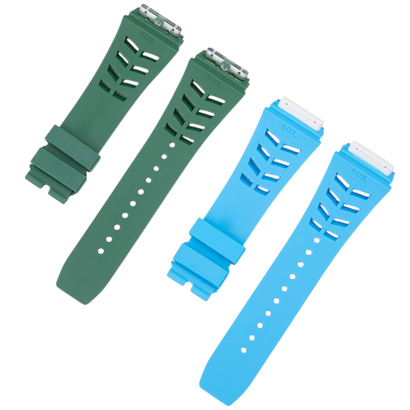 White Smoke Replacement Strap for Richard Mille RM055 - RM011 - RM035 - Waterproof Aerospace Grade Silicone - Aethelgard Atelier