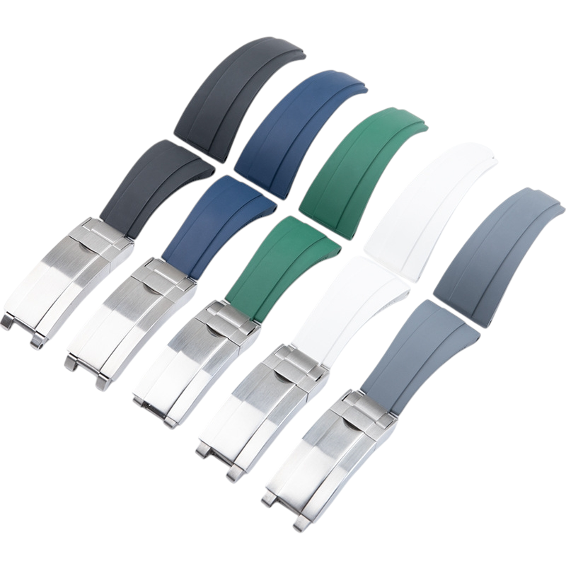 White Smoke Replacement Strap for Rolex Daytona - Submariner - GMT - Yacht-Master - Steel-Reinforced FKM Fluorine Rubber - Aethelgard