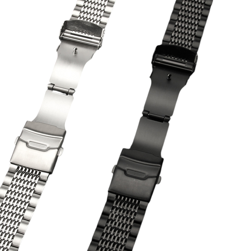 White Smoke Replacement Strap for Universal Citizen - Tissot - IWC - Seiko - Omega Steel - Industrial Solid 316L Stainless Steel - Aethelgard Atelier