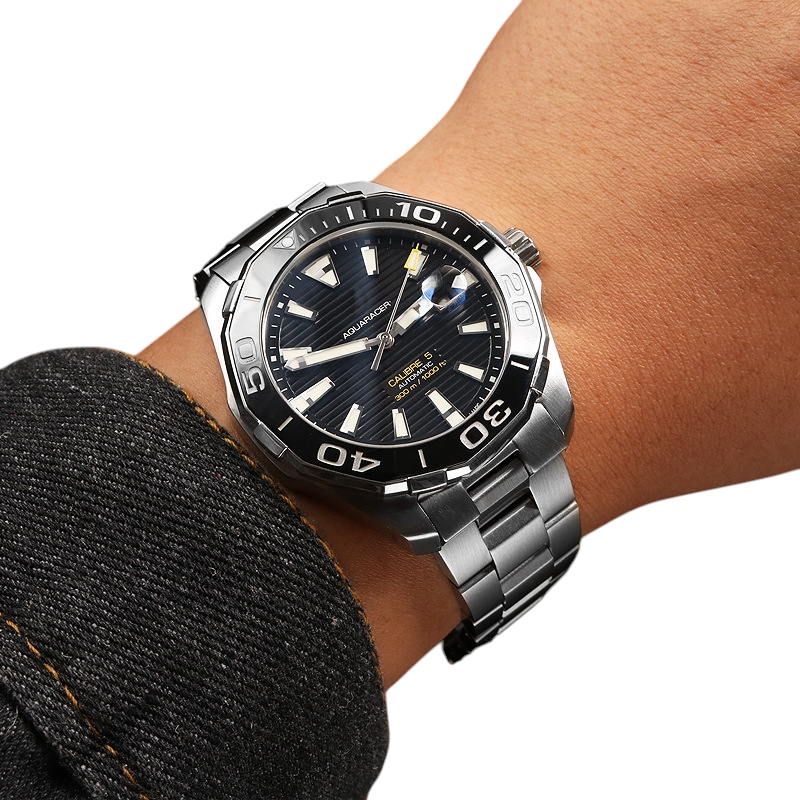 White Smoke Replacement Steel Strap for TAG Heuer Aquaracer 300 WAY201A.BA0927 - Surgical Grade Brushed Solid Steel - Aethelgard