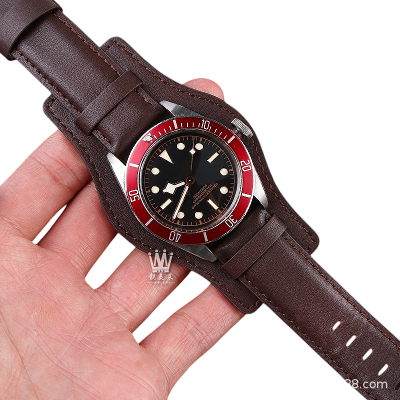 White Smoke Replacement Strap for Tudor Heritage Black Bay-Bronze-Pelagos - Hand-made Italian Leather with Bundle Cuff Pad - Aethelgard