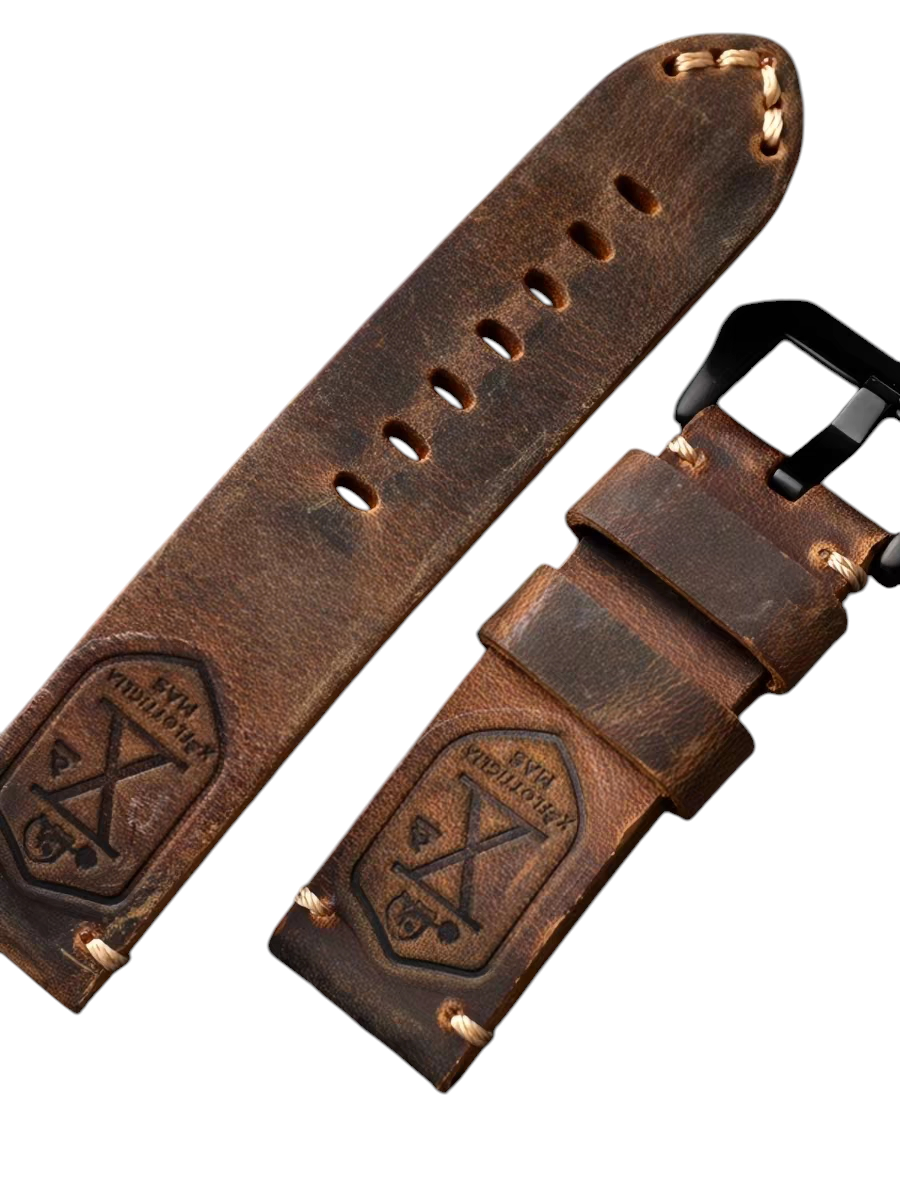 White Smoke Handmade Thick-Cut Handmade Heavy Duty Watch Strap for Rolex, Omega, Panerai, IWC, Tudor, Seiko, Hamilton, Patek Philippe, Breitling, Citizen - Industrial Weight Panerai Edition - 18mm 20mm 22mm 24mm - Aethelgard