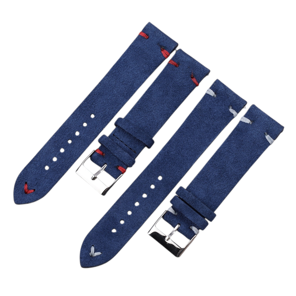 White Smoke Handmade Hand-Stitched Double-Layer Suede Watch Strap for Rolex, Omega, Seiko, IWC, Tudor, Hamilton, Cartier, Panerai, Patek Philippe, Breitling - Vintage Quick-Release Series - 18mm 20mm 22mm 24mm 26mm - Aethelgard