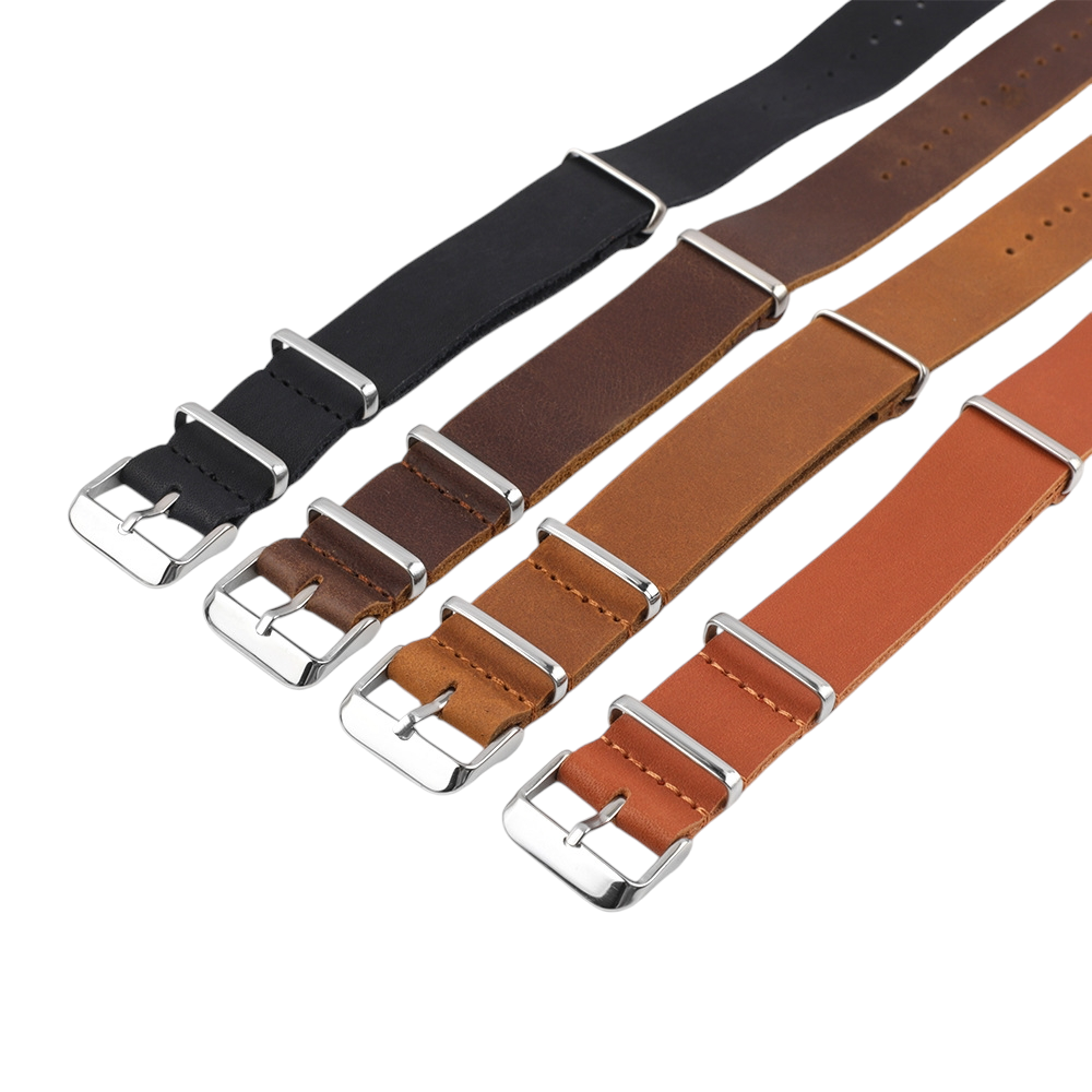 White Smoke Handmade Smooth Double-Sided Long Strap Watch Strap for Rolex, Omega, Seiko, IWC, Tudor, Hamilton, Cartier, Panerai, Patek Philippe, Breitling - Artisan Single-Pass Heritage Edition - 18mm 20mm 22mm 24mm 26mm - Aethelgard