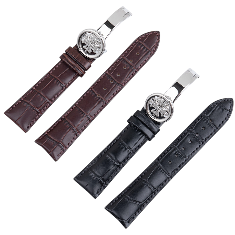 White Smoke Replacement Strap for Patek Philippe Universal Calatrava - Nautilus Leather - Premium Bamboo-Pattern Calfskin - Aethelgard Atelier